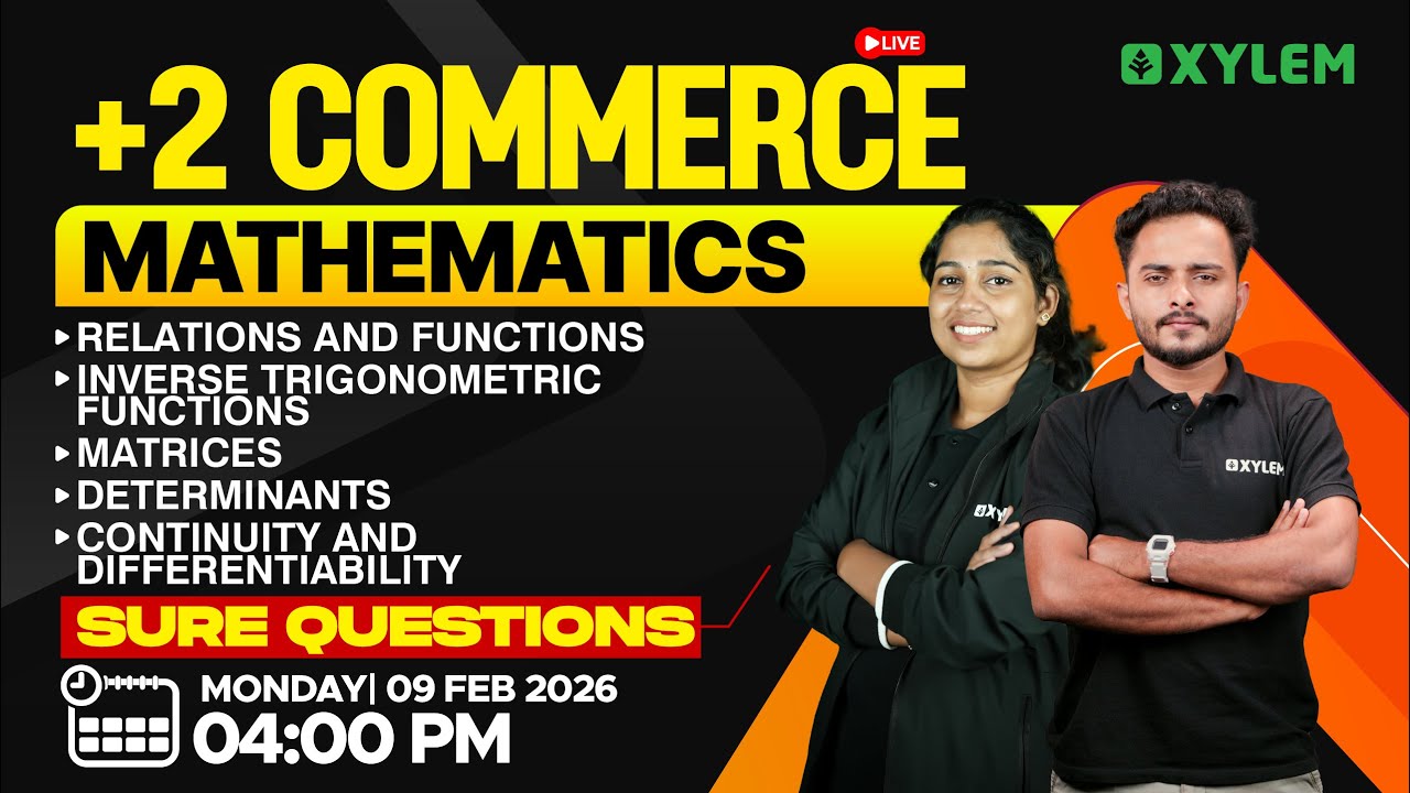 Plus Two Commerce Model Exam - Mathematics | Sure Questions | Xylem Plus Two Commerce