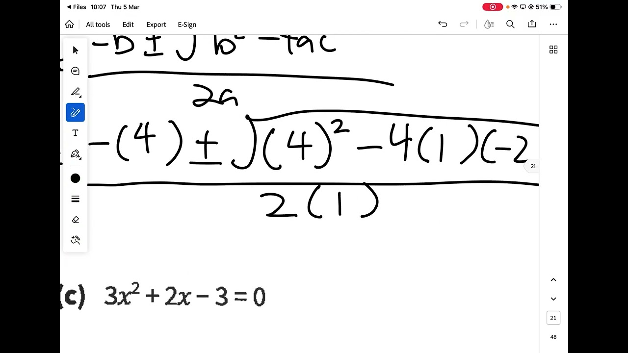3 5 Solving Quadratic Eq by Quadratic Formula part 1