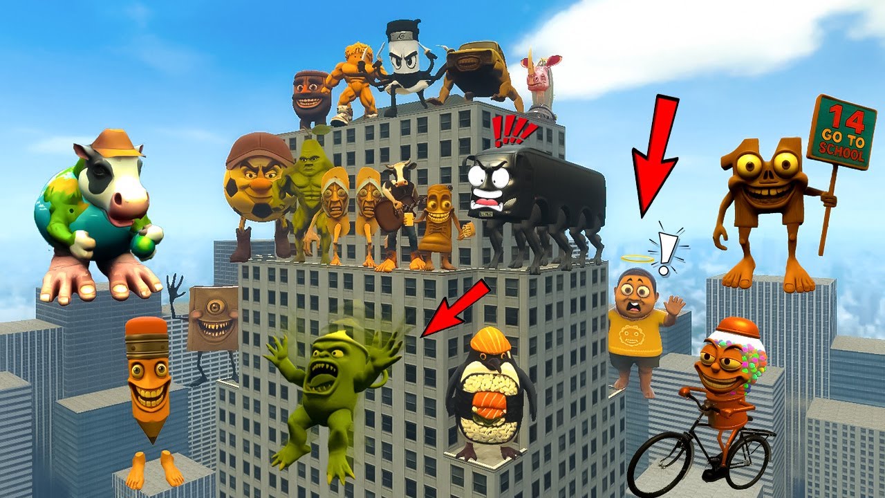 GMolian Spartan Kick: Kicking BRAINROT Off the High Building! | Garry’s Mod
