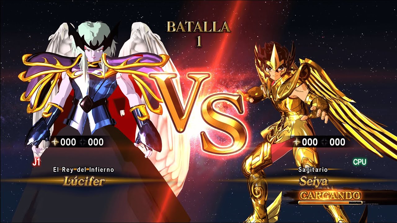 Lucifer vs Seiya de Sagitario: Saint Seiya soldiers soul