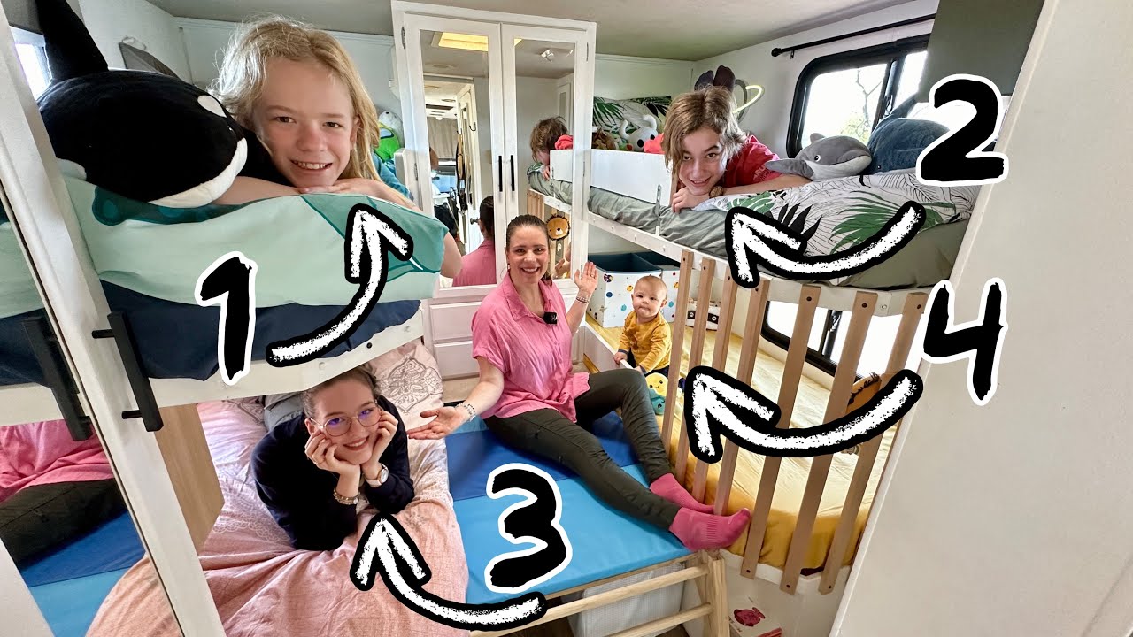 CHAMBRE pour 4 ENFANTS dans un CAMPING-CAR AMÉRICAIN, mais aussi salle de jeux et bibliothèque 😅
