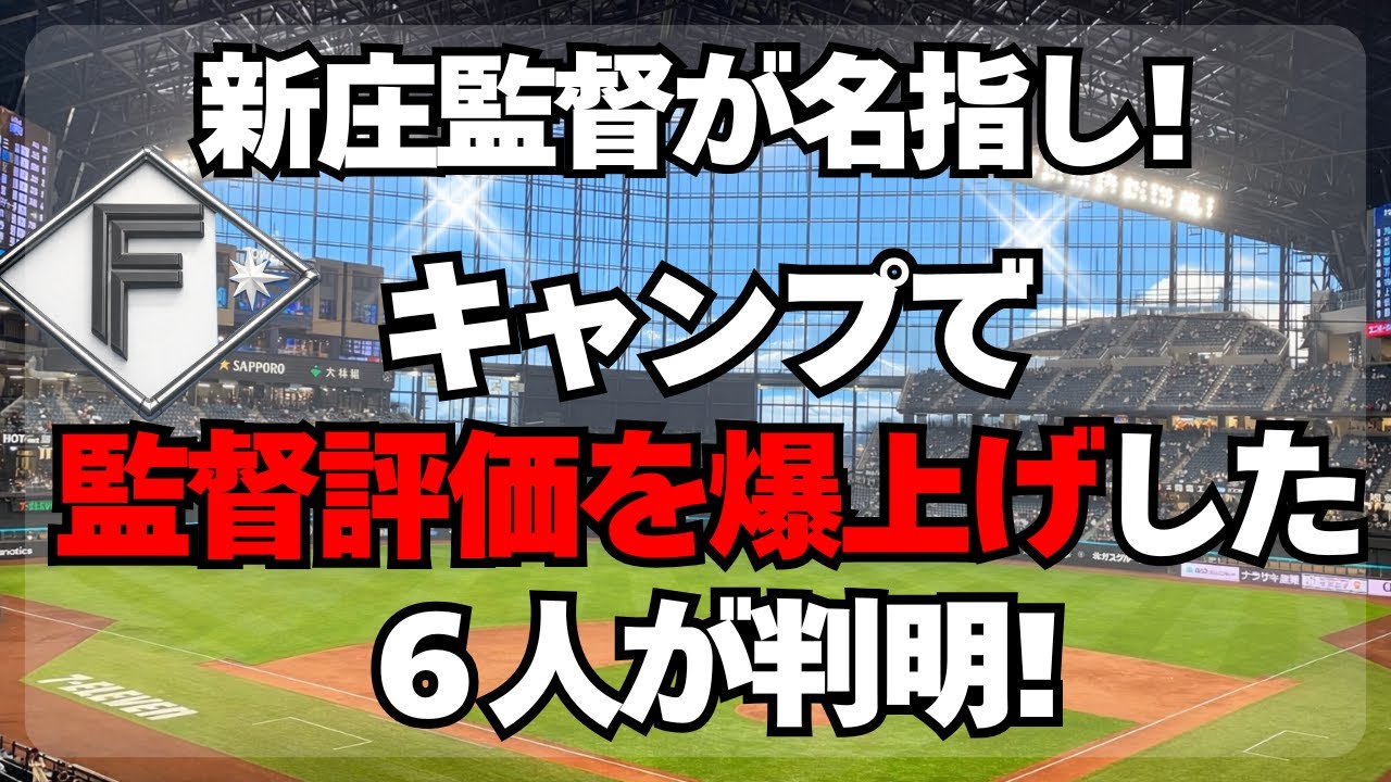 【日本ハム】キャンプで新庄監督の評価を爆上げした６人が判明！