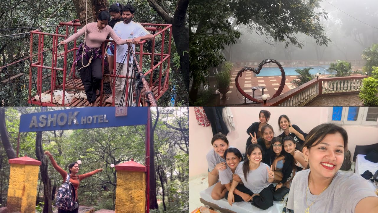 Girls Matheran trip 🍾♥️✨// full energy 🥵😍// Ashok hotel 🏨🫣 #matheran #youtube