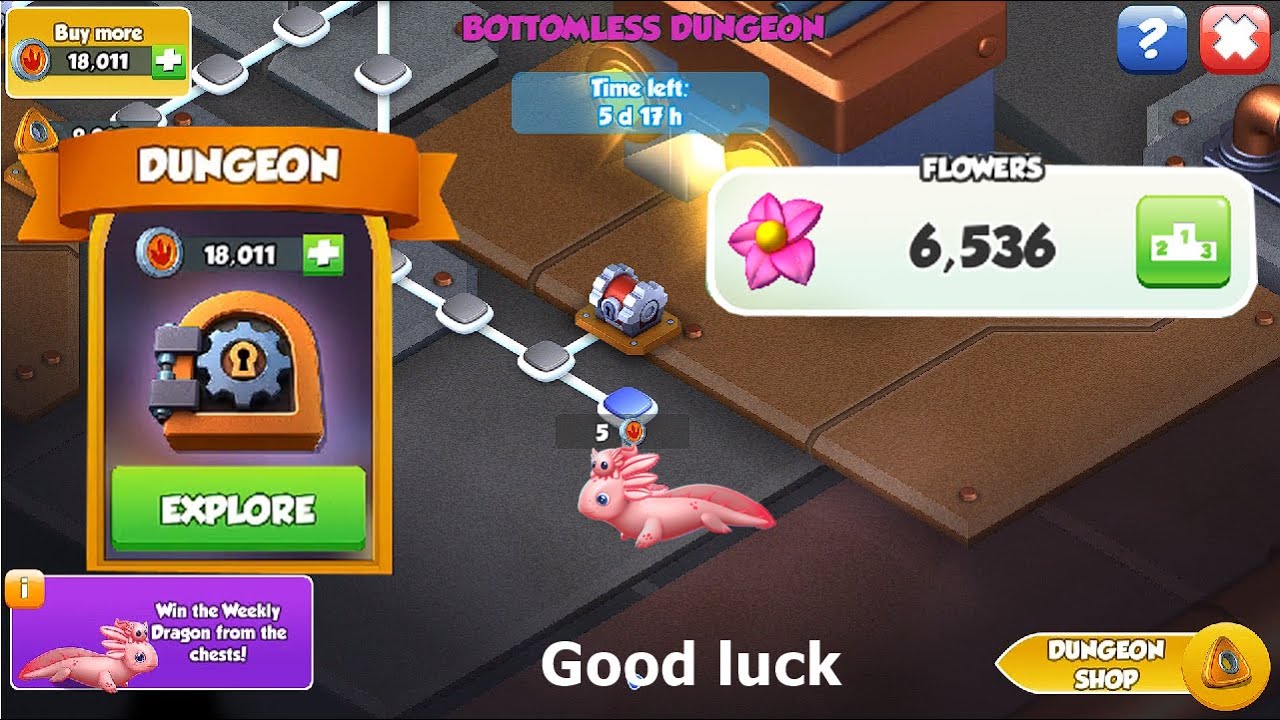 Spend 18k Steeping stones in Lucy and Lemon Dungeon week | 6536 flowers in Runner Event | DML