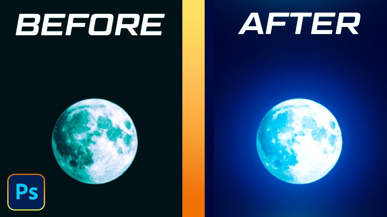 How to create a CLEAN Glowing Moon - Photoshop 2023 tutorial (4K)