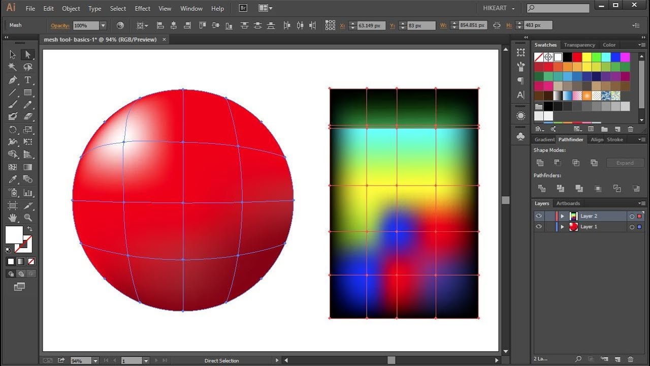 Как использовать инструмент «Сетка» в Adobe Illustrator | Часть 1 — Базовые фигуры