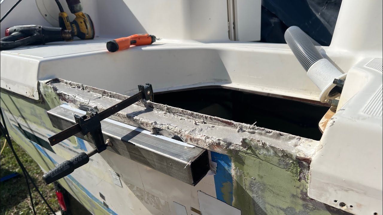 Pursuit Boats - not all they are cracked up to be (transom replacement part 6) Carbon Bond ceramic