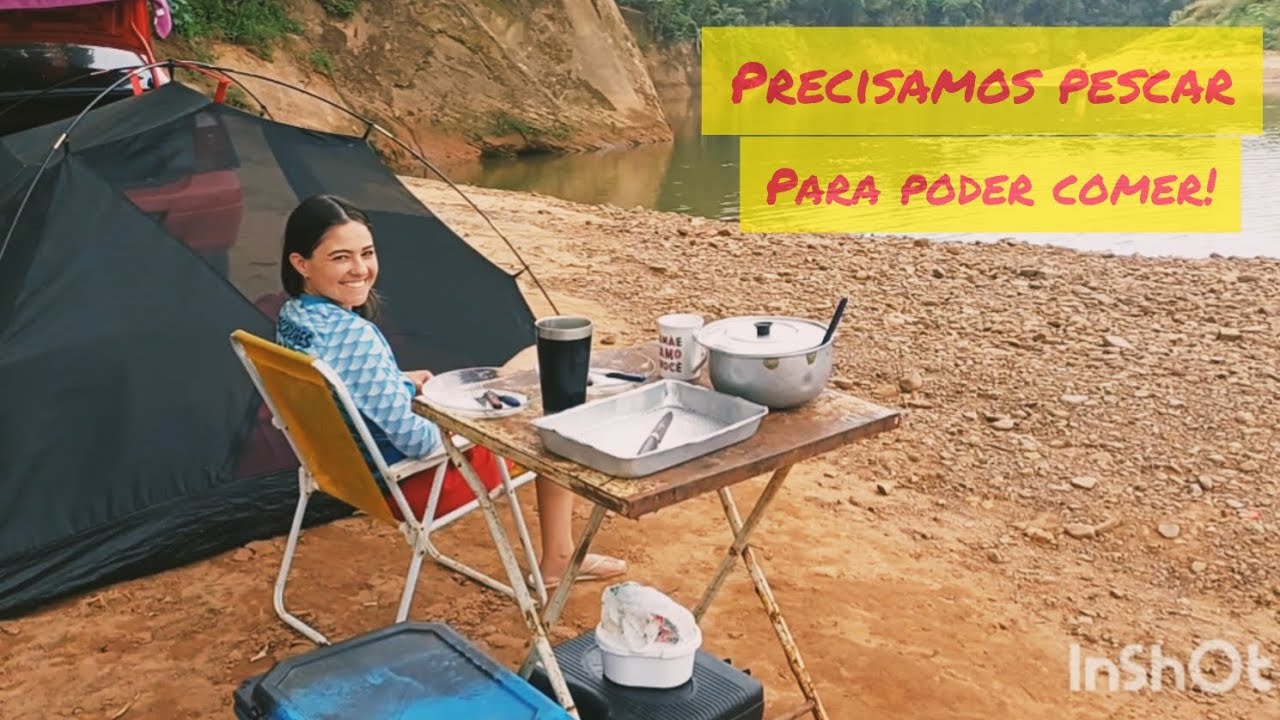 ACAMPAMENTO E PESCARIA EM BOM PRINCÍPIO NO BALNEÁRIO PÚBLICO - PRECISAMOS PESCAR PARA COMER!