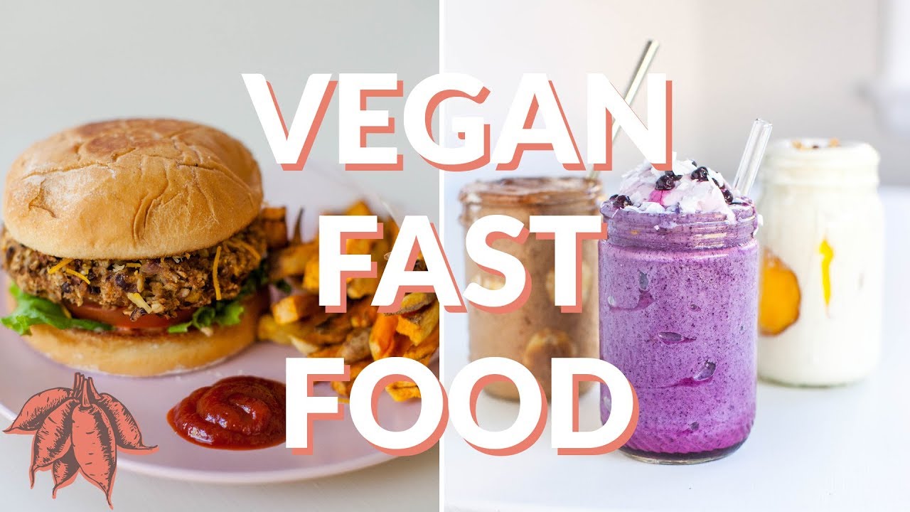 VEGAN FAST FOOD AT HOME -- 🍔🍟🍨 Burgers, Fries, & Shakes!