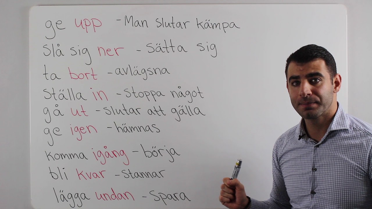 Svenska språket (Partikelverb med adverb)
