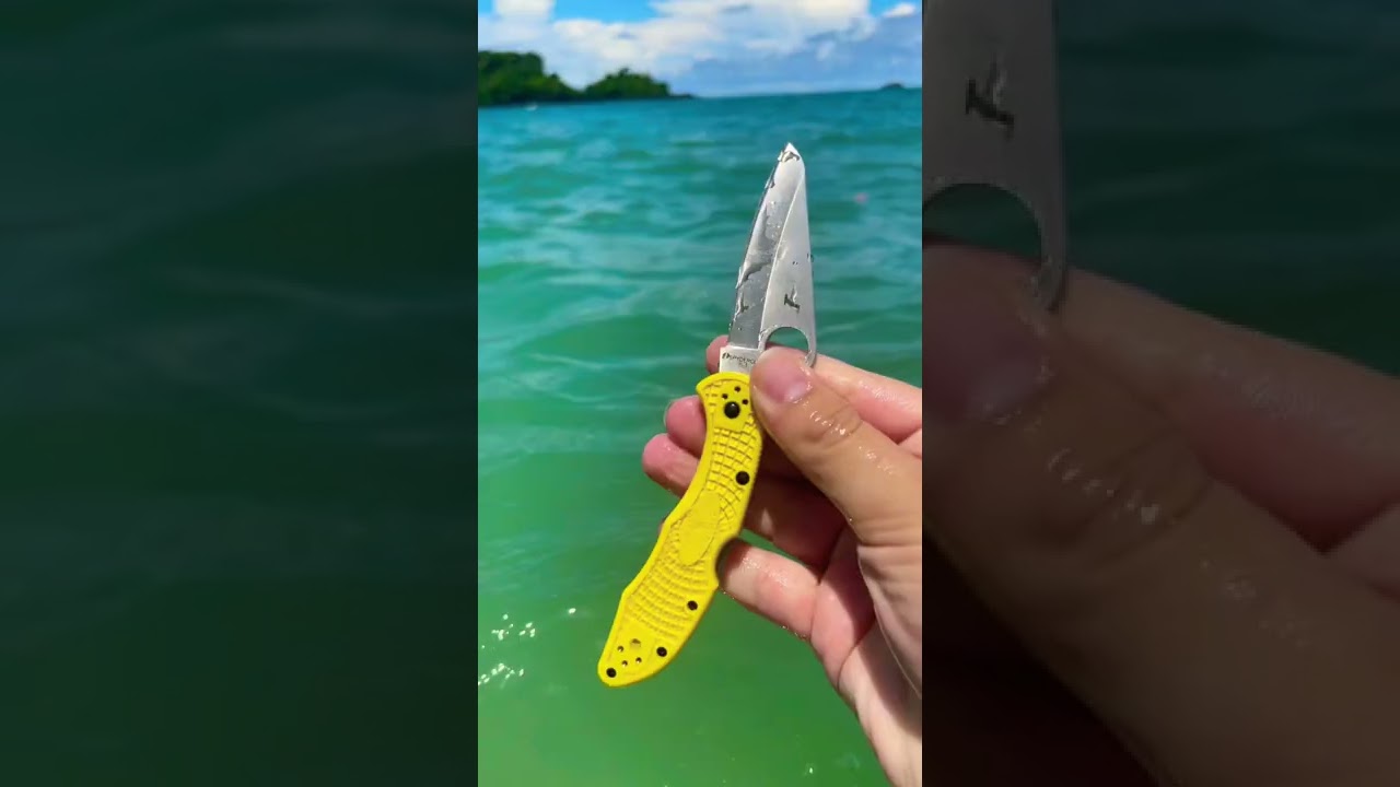 Brought my #spyderco Salt 2 to  #costarica 🏝 Perfect #edc for the beach! H1 steel won&rsquo;t rust 😎