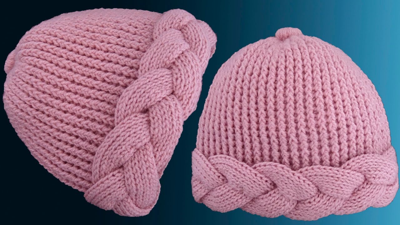 Gorro tejido a Crochet paso a paso con trenzas gruesas 3D en punto tunecino