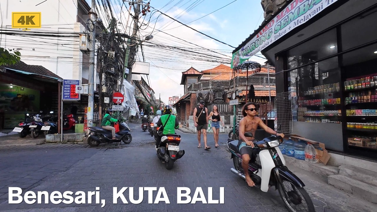 4K Benesari Street, Kuta Bali | Sunset Virtual Walking Tour | Bali Update Today