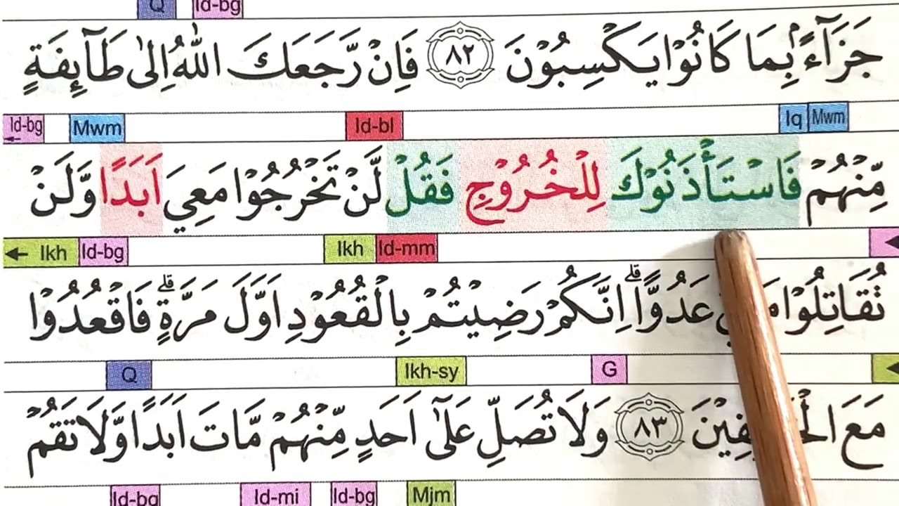 BELAJAR NGAJI Surah ATTAUBAH Ayat 80-86