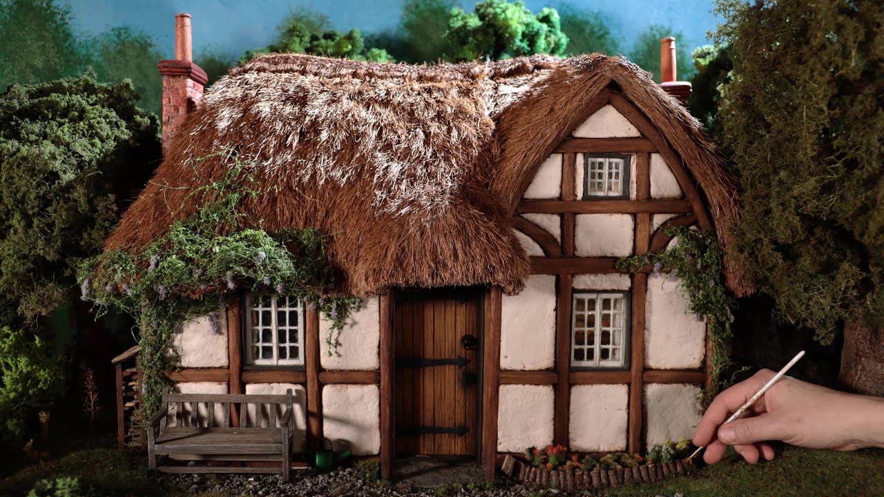 How to make a miniature thatched cottage