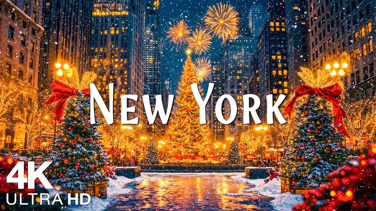 Christmas Atmosphere in New York City 4K | Holiday Lights & Winter Magic (4K)🎄✨