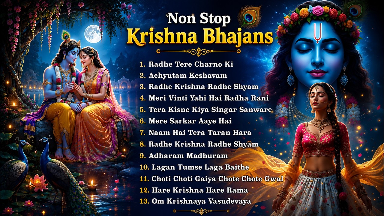 🌸 Radha Krishna Meditation Kirtan | Peaceful Bhakti Songs 2025 | Stress Relief & Inner Peace 🙏💫