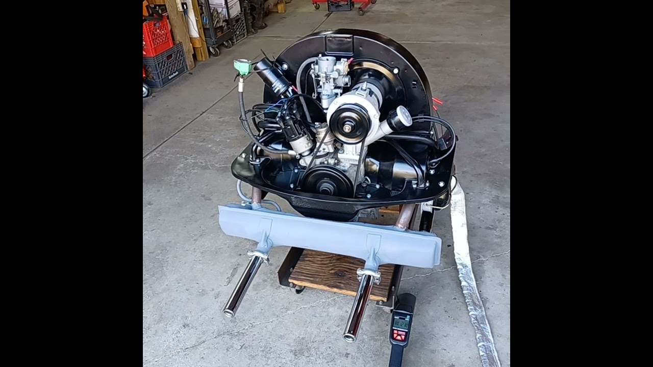 Big Bore 40hp aircooled VW engine for Jimmy by RISmachine - cold start and warm up.
