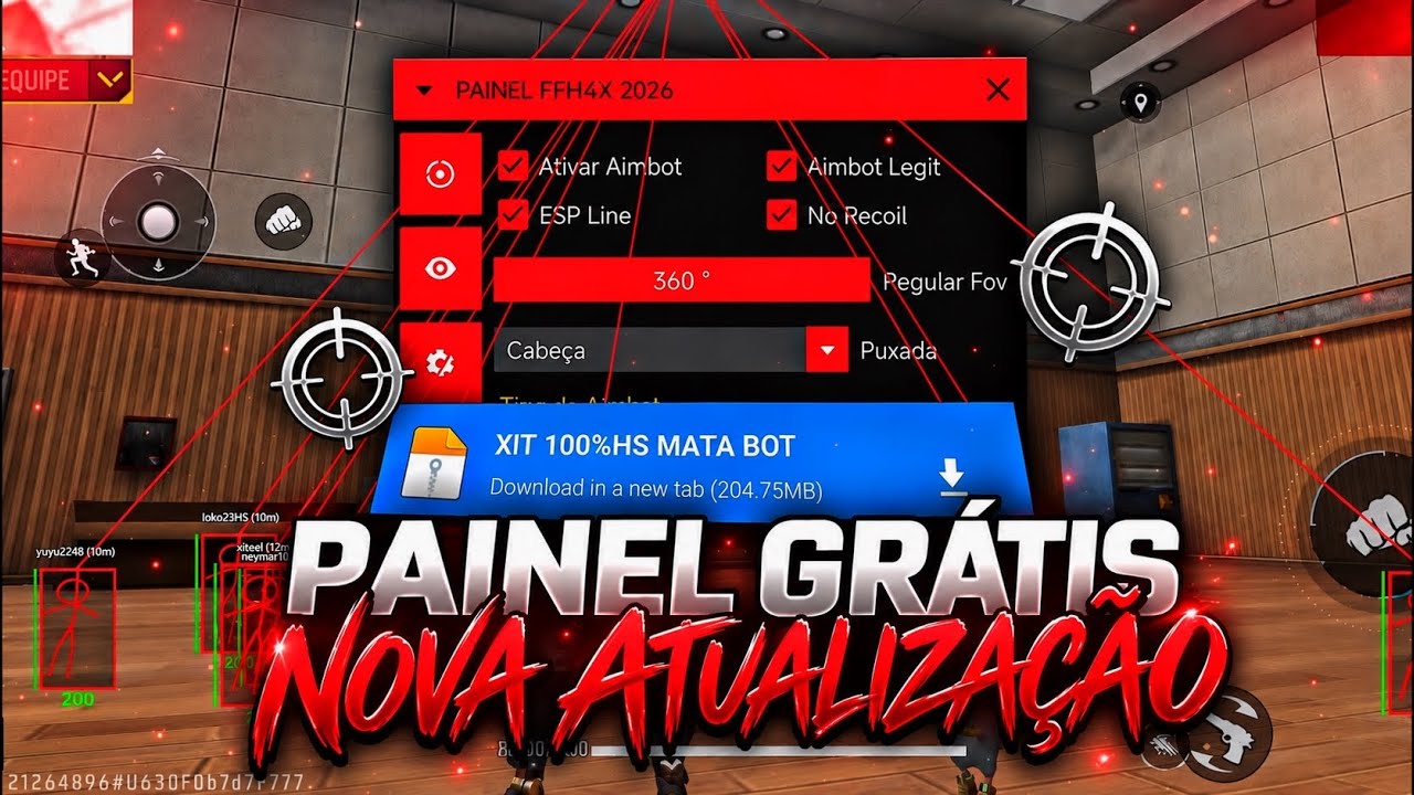 PAINEL🚀🔥XIT REGEDIT MOBILE GR&Aacute;TIS PARA FF 2026 + FFH4X PARA ANDROID E IPHONE XIT PARA MOBILE FF