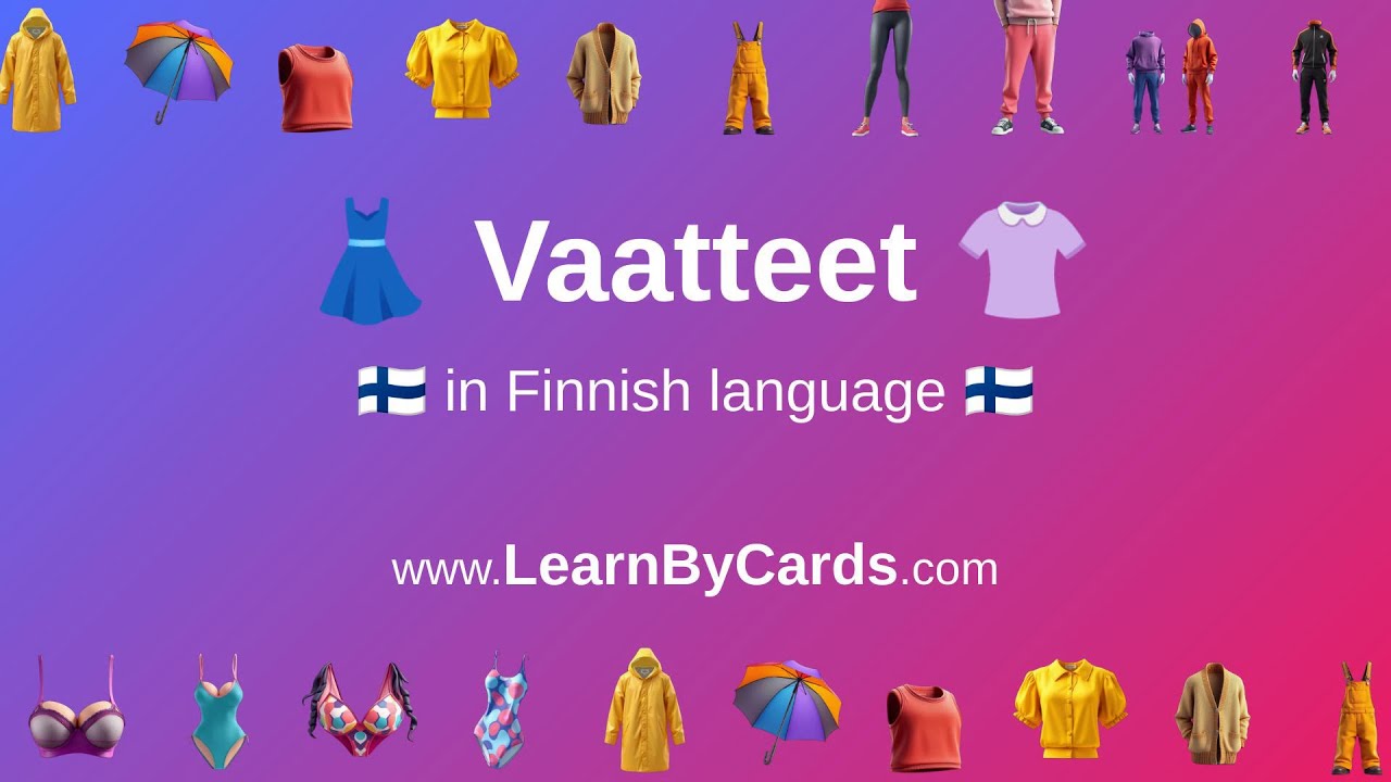 Learn Clothes in Finnish language using Flashcards