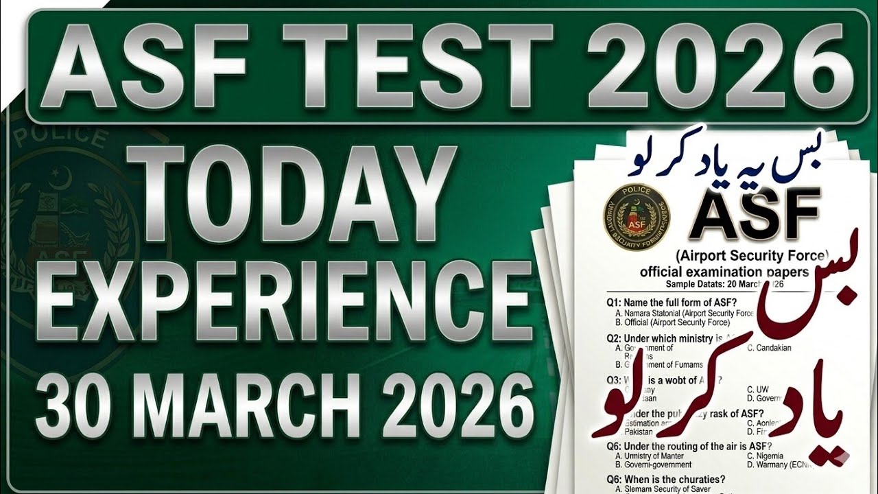 Asf Today Test Experience 30 March 2026 l Asi Today Experience 2026 l Complete solved Today paper