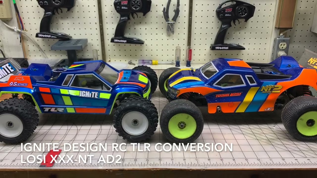Nitro Stadium Trucks: Ignite Design RC Nitro Conversion on TLR 22t 4.0 & Team Losi XXX-NT AD2