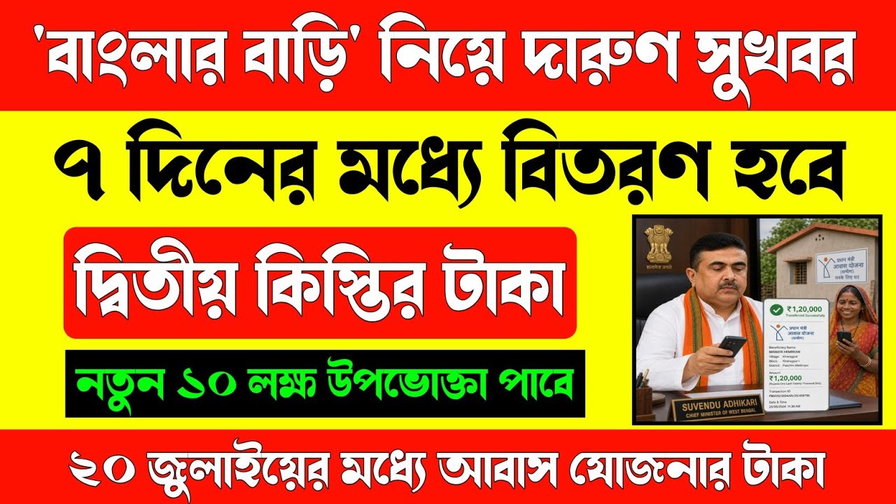 বাংলার বাড়ির দ্বিতীয় কিস্তির টাকা আগামী ৭ দিনের মধ্যে দিবে/banglar bari 2nd installment kobe dibe