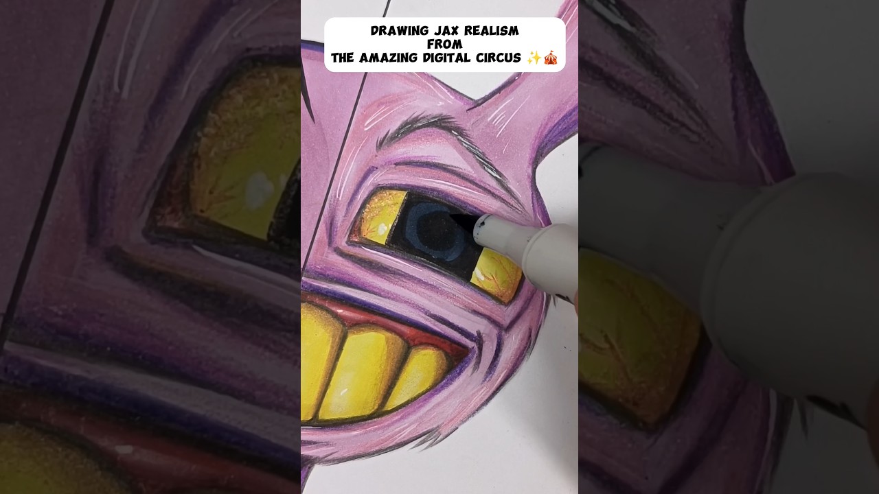 Drawing Jax from The Amazing Digital Circus 🎪 ✨ But Cartoon VS Realism ✨ #jax #art #drawing