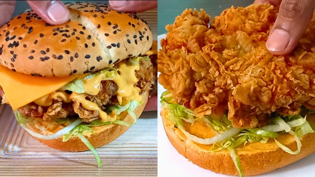 Kfc Style Zinger Burger Recipe | Ultimate Crispy and Crunchy Zinger Burger !!