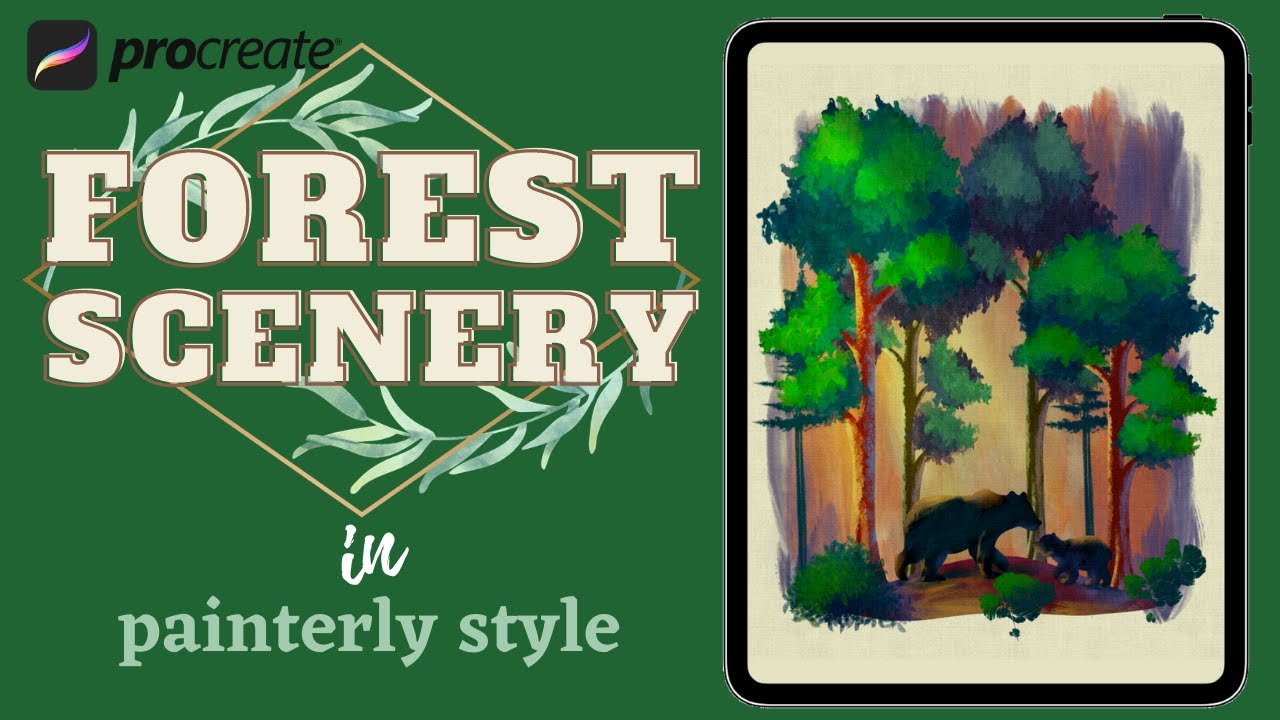 Forest Scenery Painting in Painterly Style // Easy Procreate Tutorial