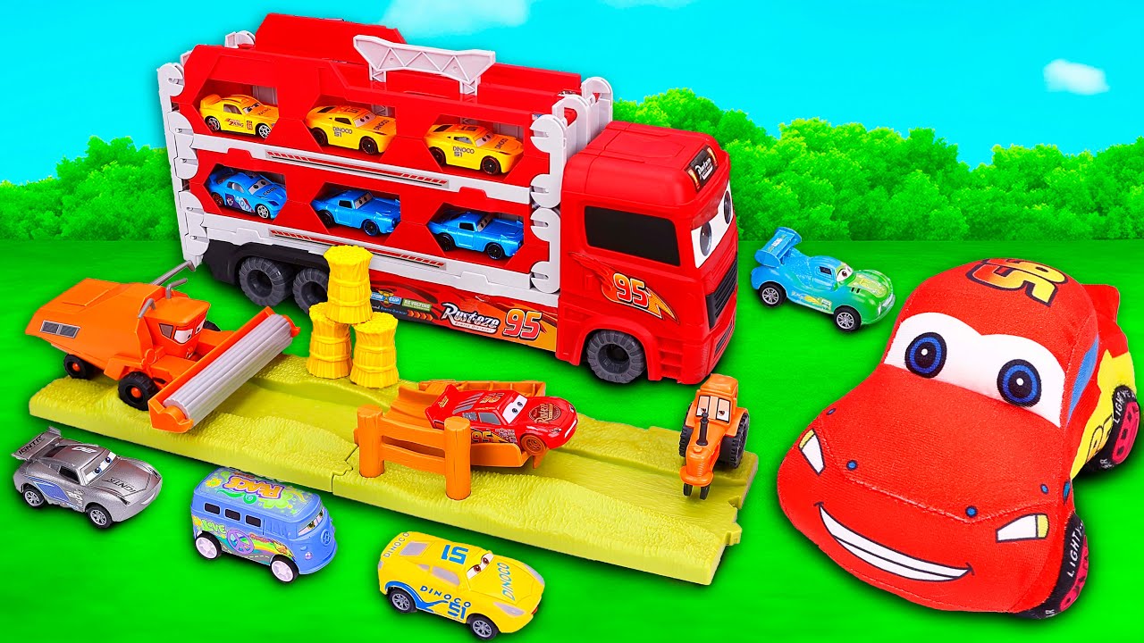 Disney Pixar Cars Unboxing Review | Disney Pixar Cars Go Toy Truck Race Track | Lightning McQueen