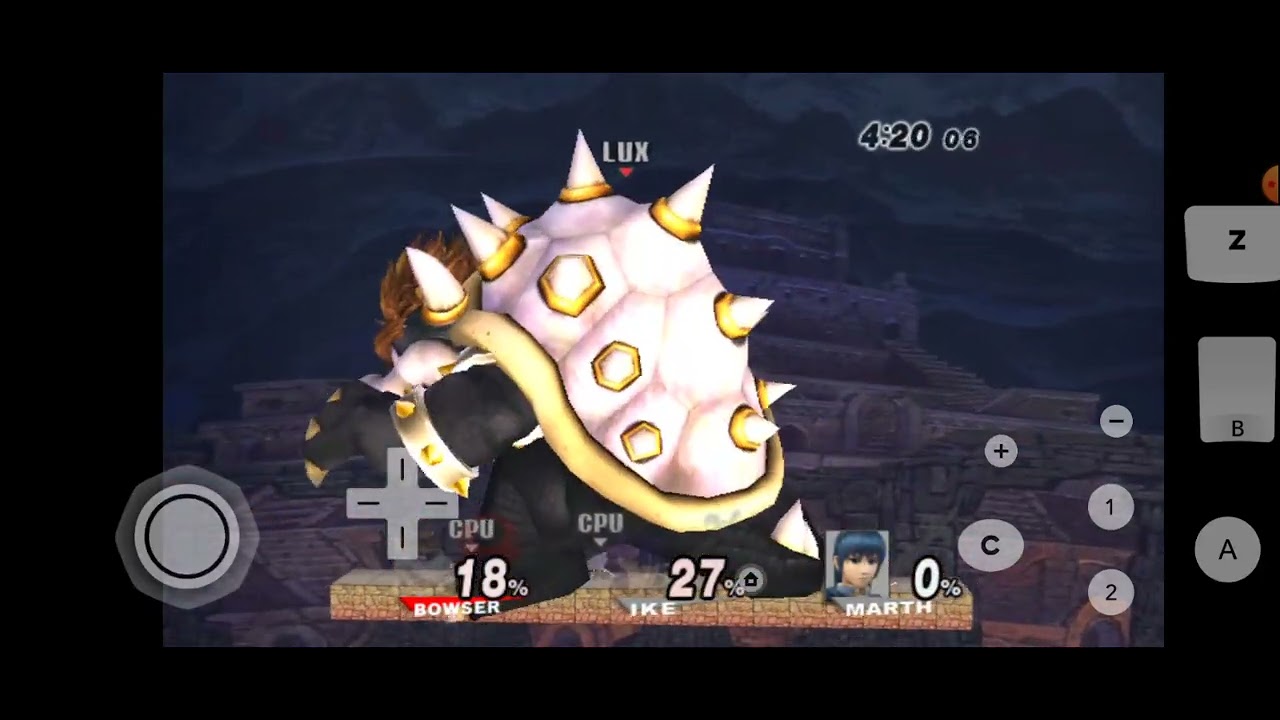 SSBB: Giant Growing Bowser/Giga Bowser vs Ike & Marth