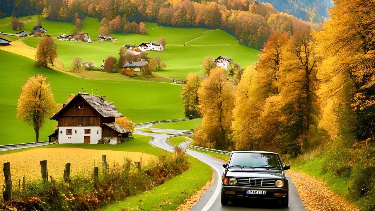 🇨🇭Вождение в сельской местности Швейцарии, осенний вид 🍁