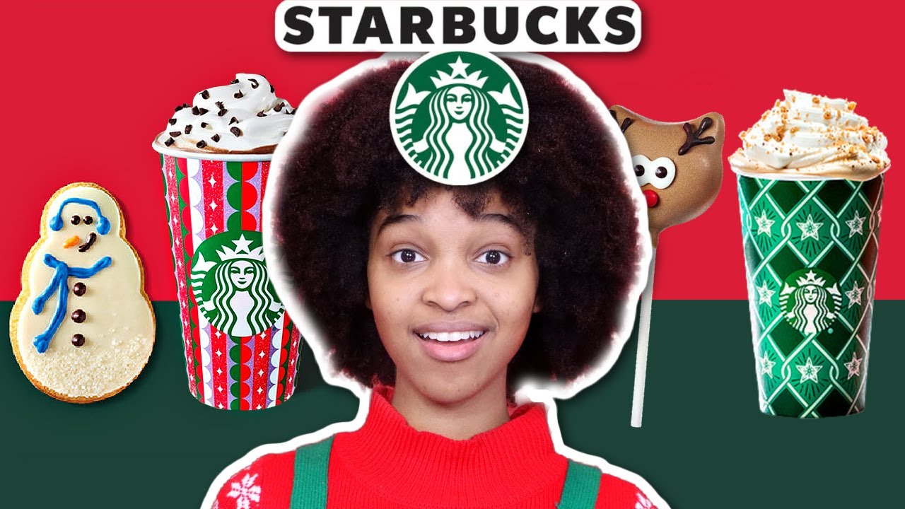 TASTE TESTING STARBUCKS HOLIDAY TREATS -  Onyx Kids Vlogmas Day 8