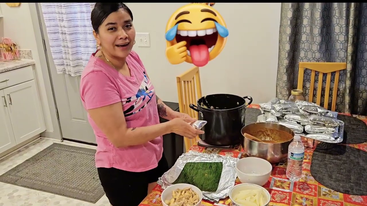 Haciendo unos tamalitos de pollo