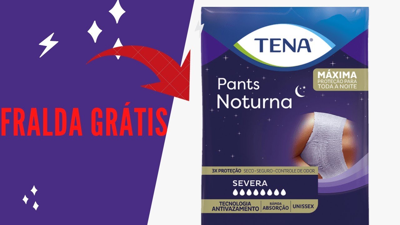 COMO GANHAR FRALDA GRÁTIS ( fralda tena pants noturna resenha) Roupa Íntima descartável