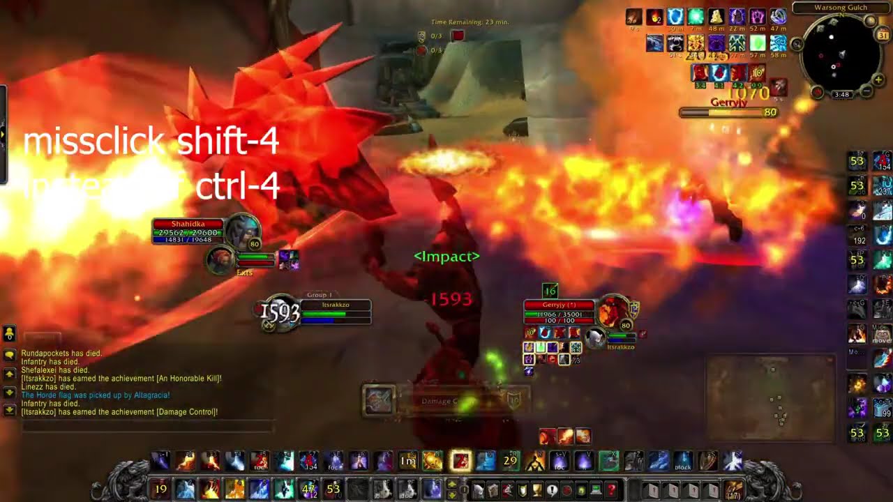 WotLK Top DMG 1 Death Fire Mage BG + Hunter Bonus Clip PvP
