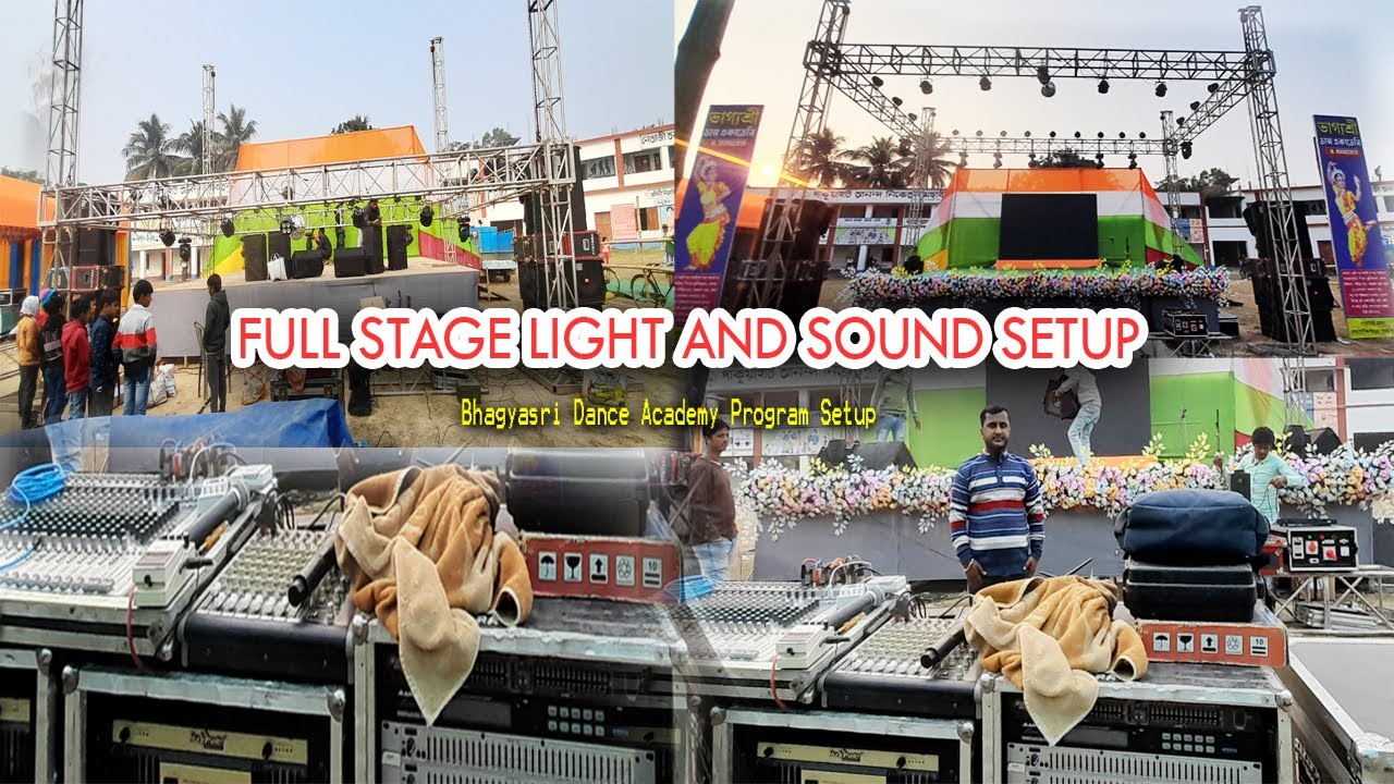 Full stage light and sound setup | কিভাবে স্টেজে লাইট এন্ড সাউন্ড লাগানো হয়েছে | by dj choton vlog