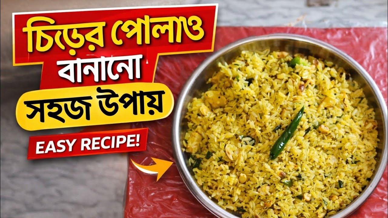 Easy Breakfast Recipe | সহজ চিঁড়ের পোলাও রেসিপি | চিঁড়ের পোলাও বানানোর সহজ উপায়