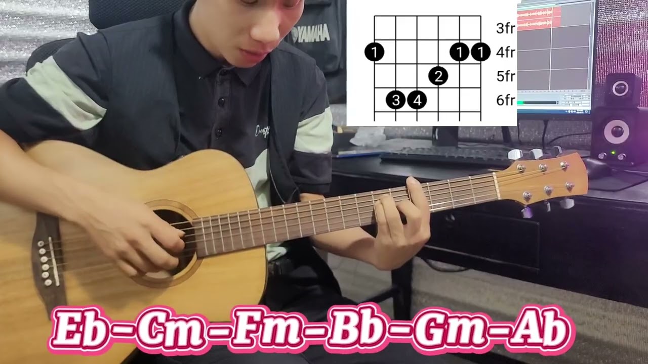 qhia guitar tas siab {vòng Eb} yooj yim