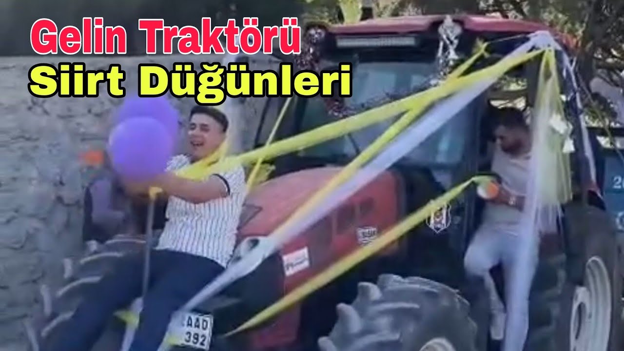 Siirt'te 25 traktörle düğün konvoyu / Düğün Görüntüleri