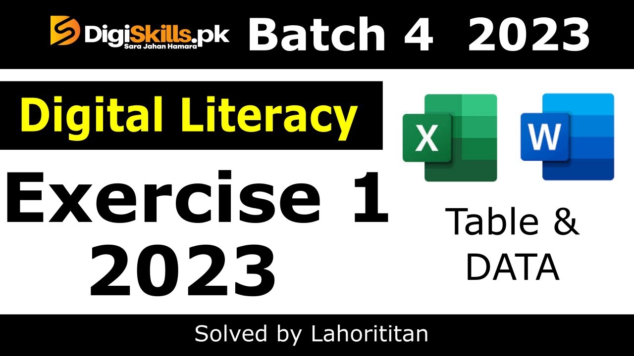 Digiskills digital Literacy exercise no 1 Batch 4 2023 | digital Literacy hands on exercise 1