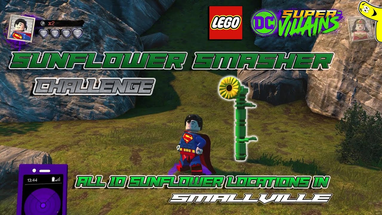 Lego DC Super-Villains: ИСПЫТАНИЕ «Разрушитель подсолнухов» (все 10 локаций подсолнухов) — HTG