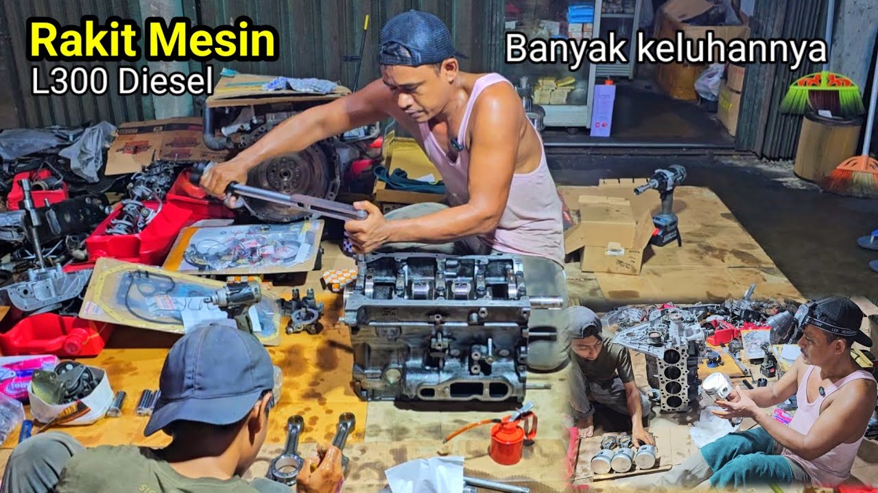 Rakit Mesin mitsubishi L300 diesel 2005