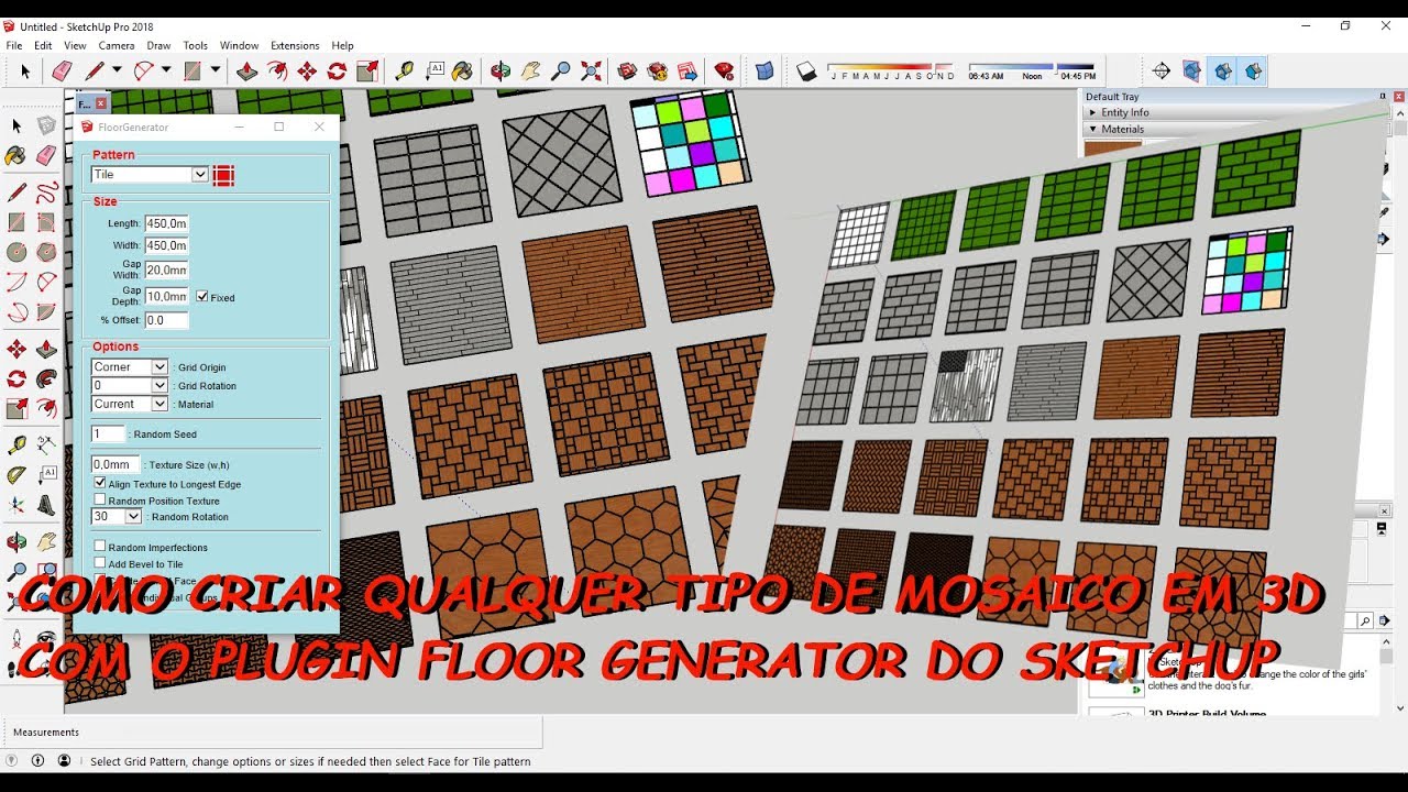 Como criar qualquer tipo de mosaico em 3D com o plugin Floor Generator do SketchUp