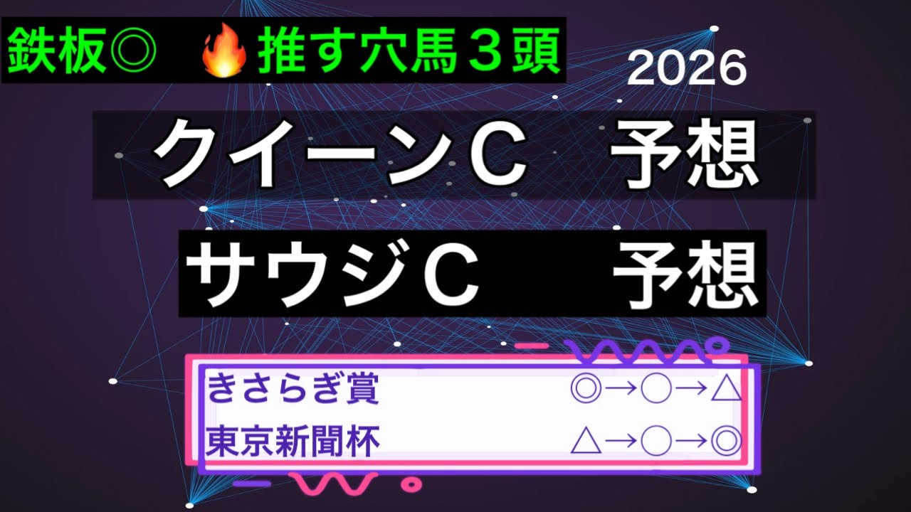 【競馬予想】　クイーンカップ　サウジカップ　予想　2026