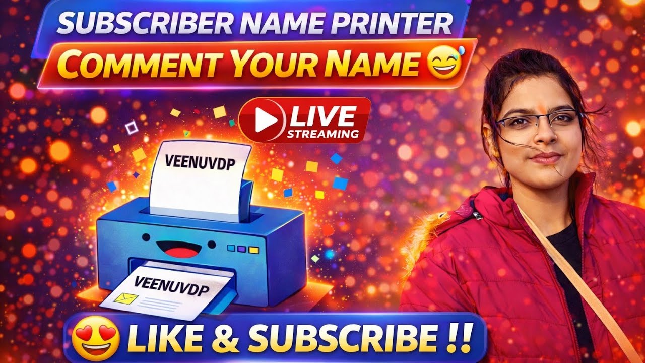 Writing Subscriber name on Printer 🖨️🎁🎉
