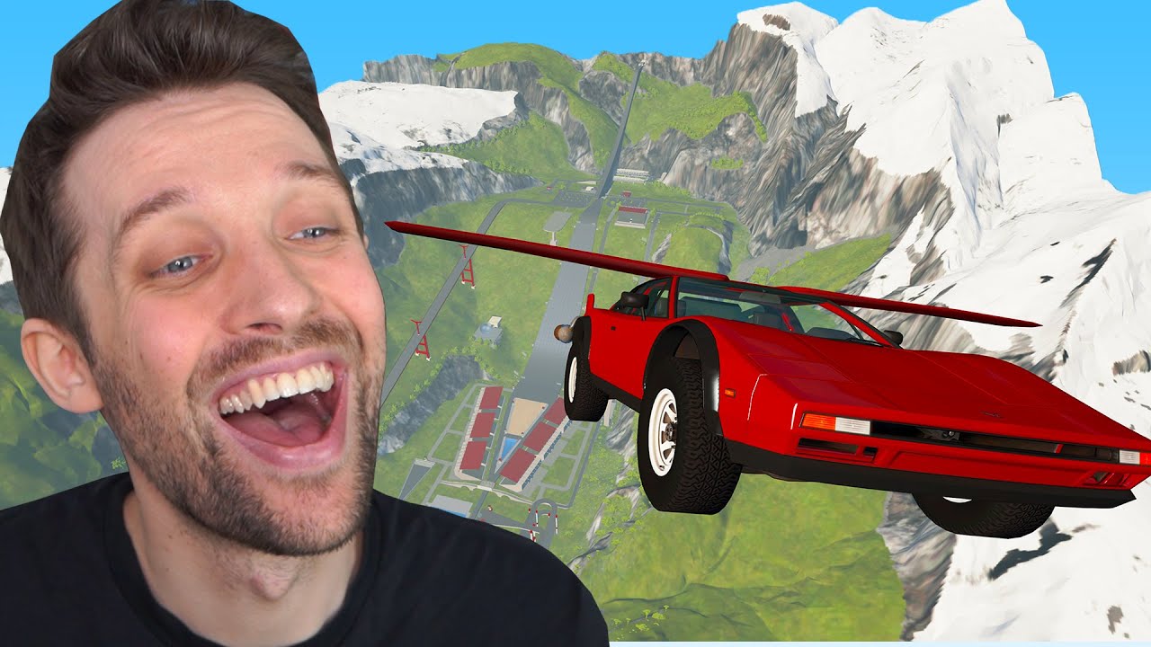 Das FLIEGENDE AUTO SPRINGT von der MEGA SCHANZE! - BeamNG