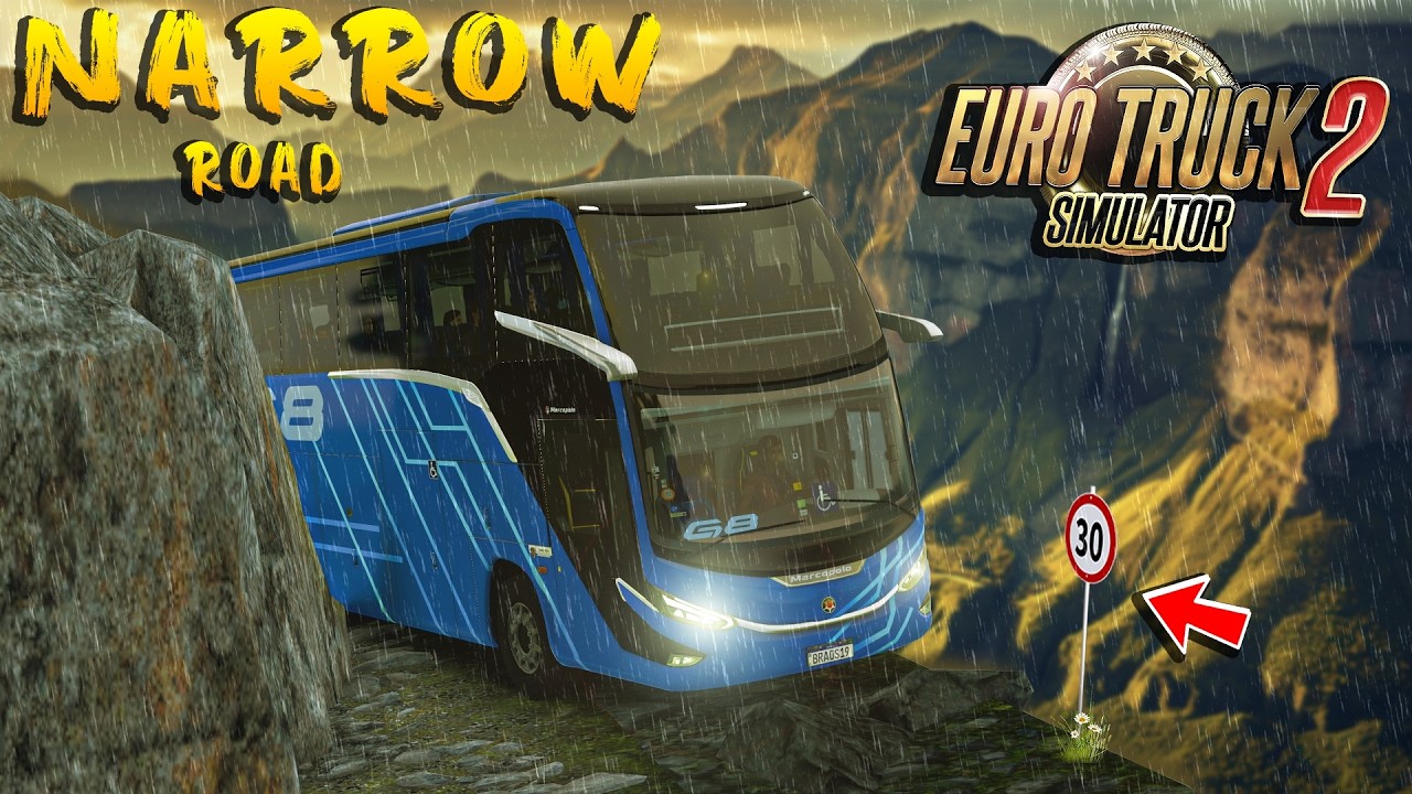 NARROW ROAD VS DANGEROUS ROAD VS RAIN 😱 ETS2