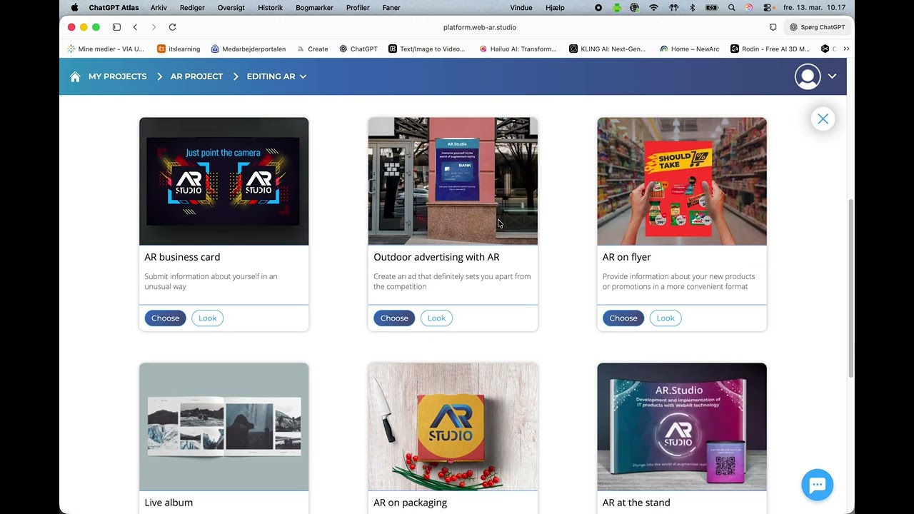 creating AR experience on physical object